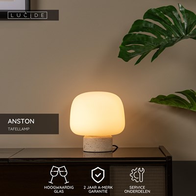 Lucide ANSTON - Tafellamp - 1xE14 - Opaal